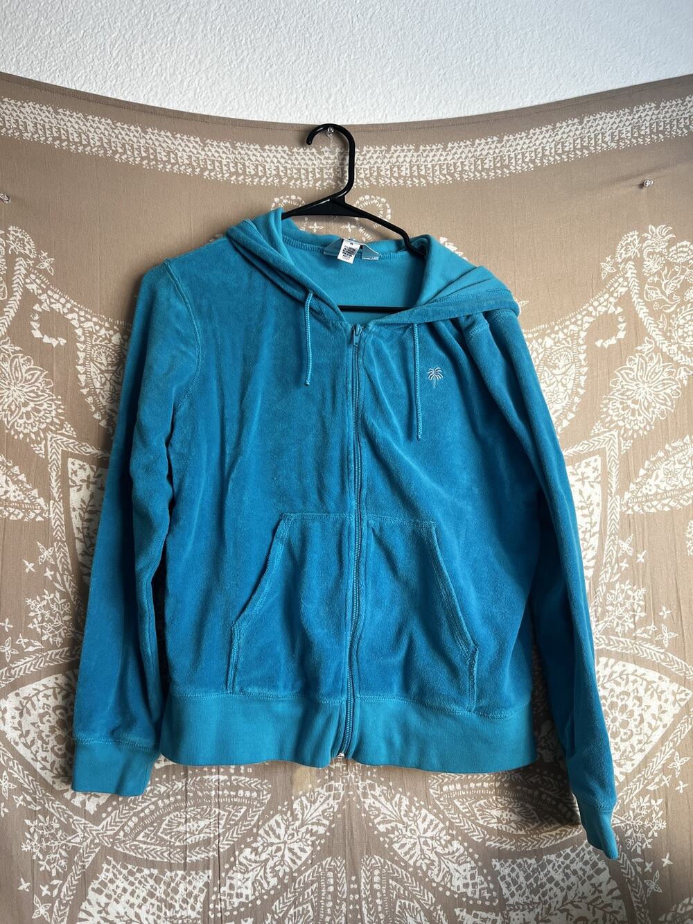 Lilly Pulitzer Vintage Terry Zippie Zip Hoodie Turquoise M